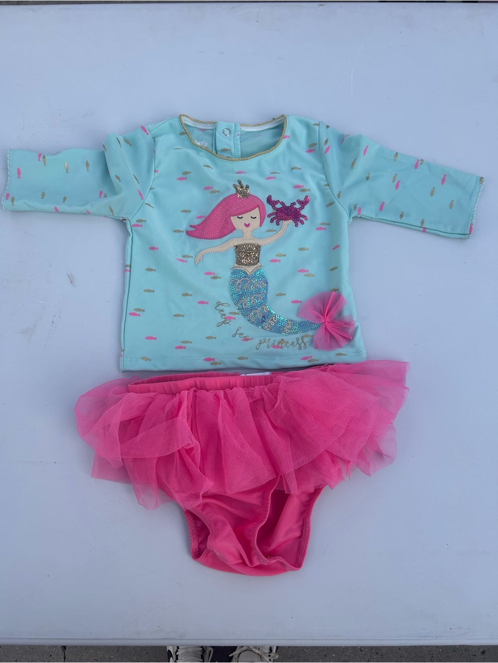 Pink Tutu Mermaid Two-Piece Swim Set